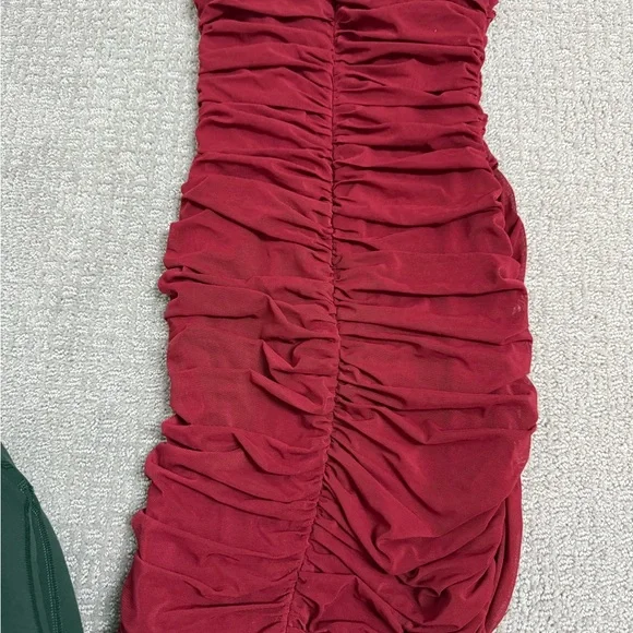 open lace back dress Jenevieve Strapless Drape Mini Dress | Red | Womens main image 0